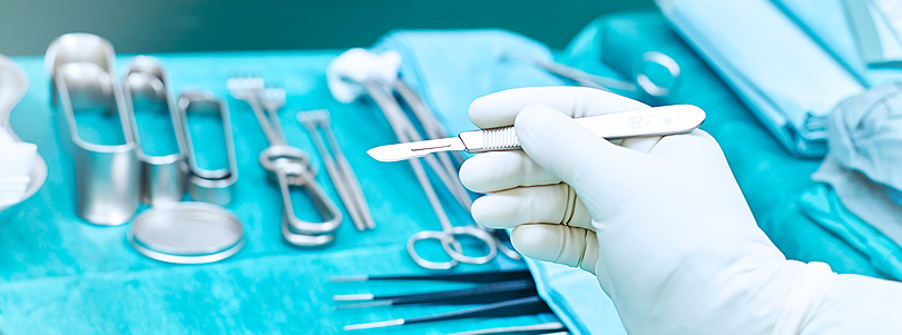 Detail medizinisches Besteck Allgemein- und Viszeralchirurgie